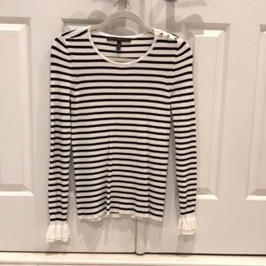 Extra Small White House Black Market ribbed striped sweater